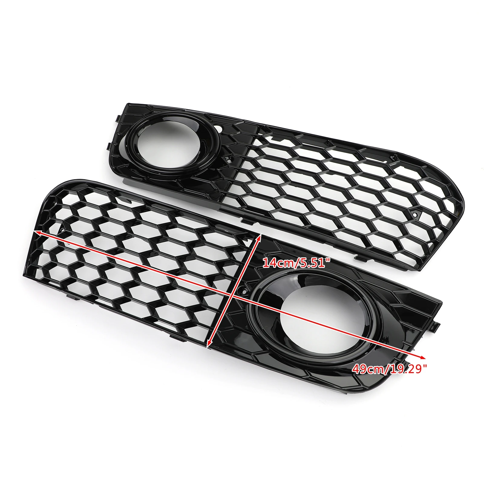 Artudatech Pair Honeycomb Mesh Fog Light Open Vent Grill Intake For Audi A4 B8 2009 2010 2011 2012