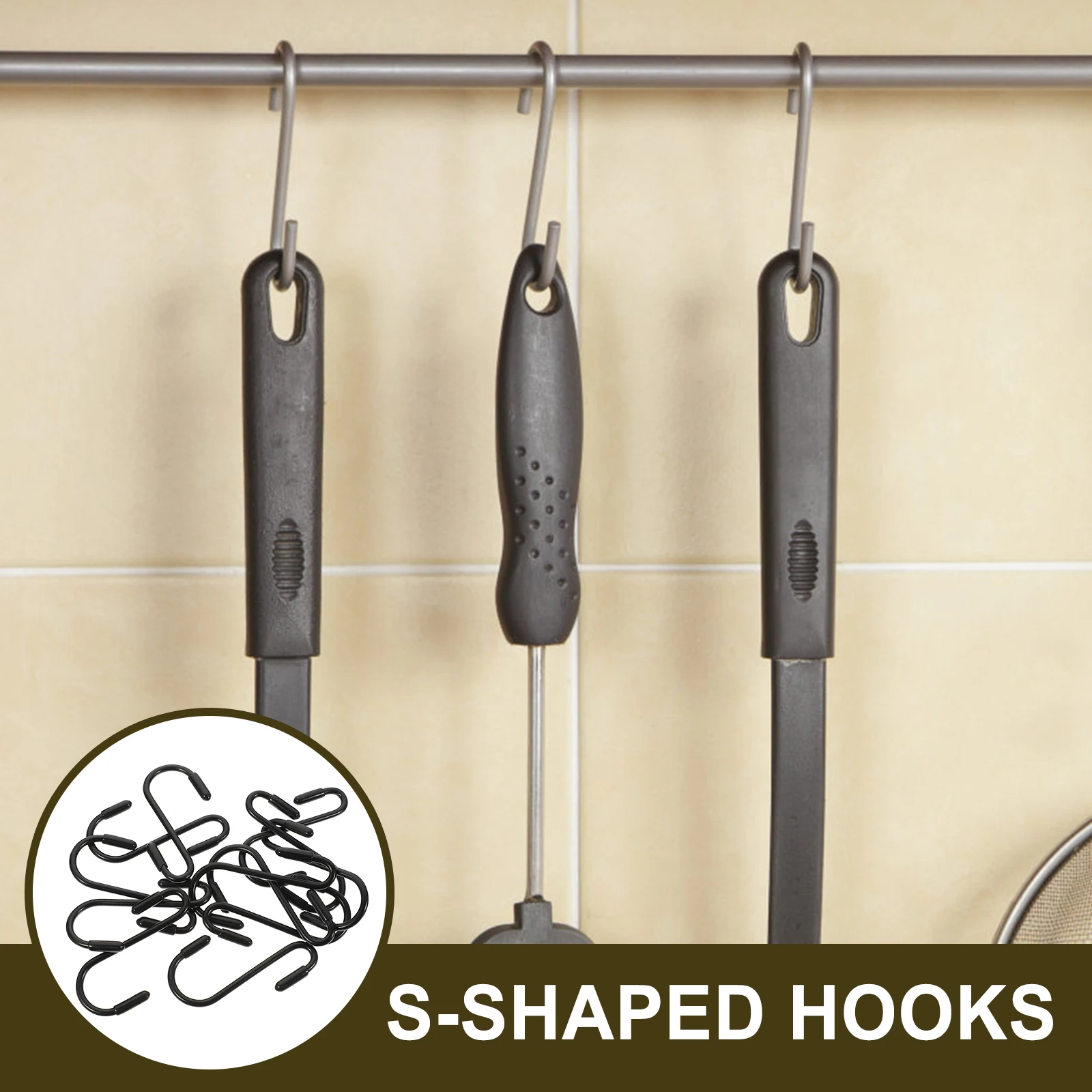 

12 Pcs Hook Pot Pots Pan Hanger Bag Coat Organizing Stainless Steel Hooks Pvc Hanging Utensil