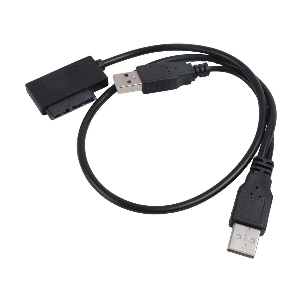 ●USB2.0 to 6+7 13Pin Slimline Slim SATA Cable with External USB 2.0 Power Supply for Laptop CD-ROM DVD-ROM ODD Adapter