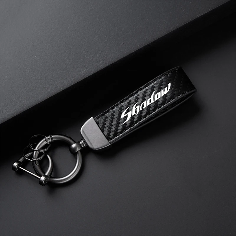 For Honda Shadow VT 400 600 750 1100 Accessories High-Grade Carbon Fiber Motorcycle Keychain Holder Keyring