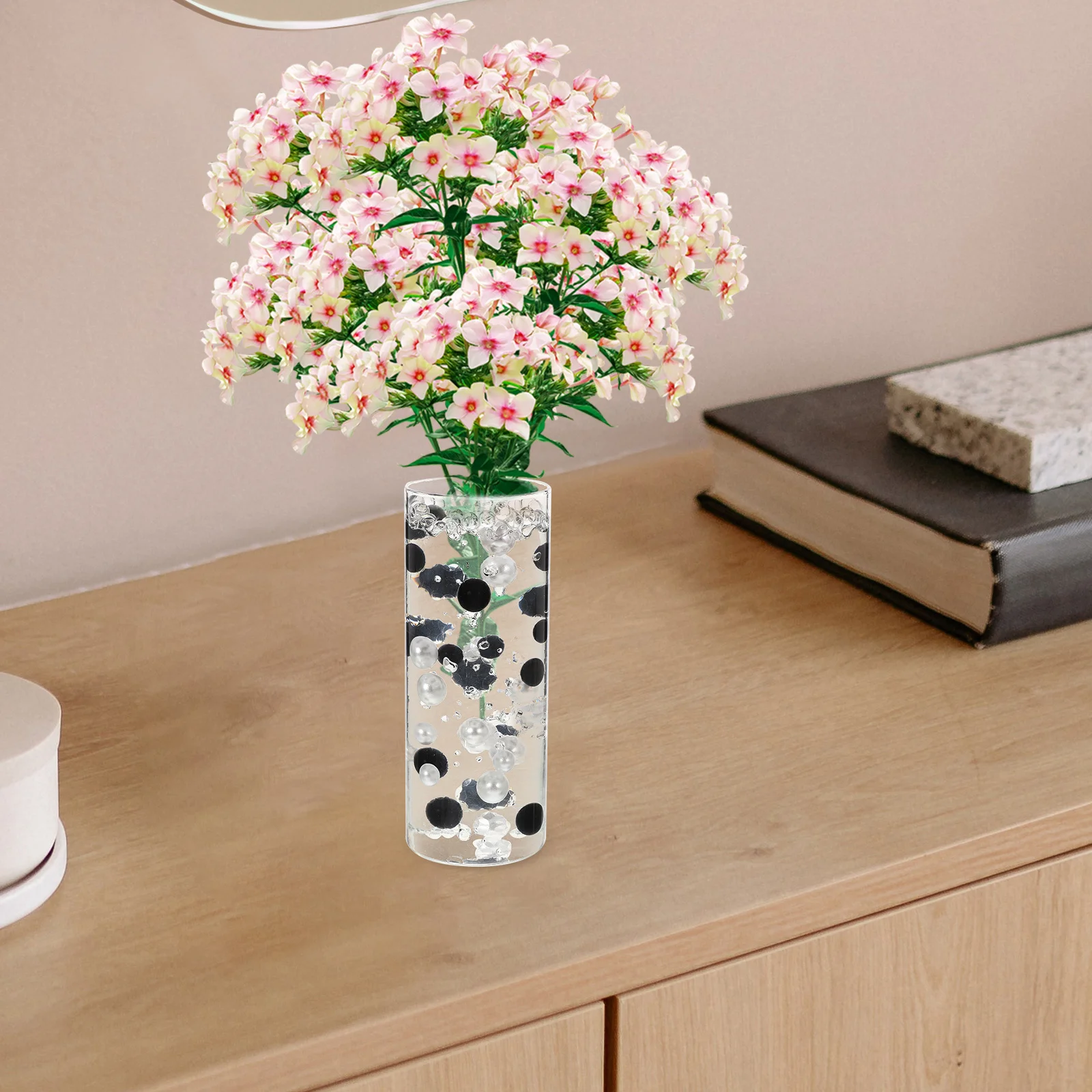 

400Pcs Floating Fake Pearls Vase Filler No Hole Beads for Flower Vase Decor Centerpiece Clear Pearls for Vases