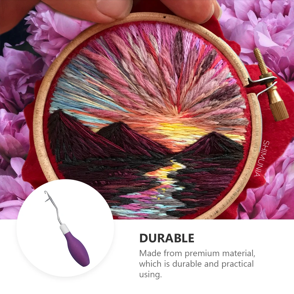 

1pc Silicone Bowling Leash Knitting Needles Kit Ergonomic Handle Stitching Rope Threader Tool For Diy Crochet Sewing Drawstring