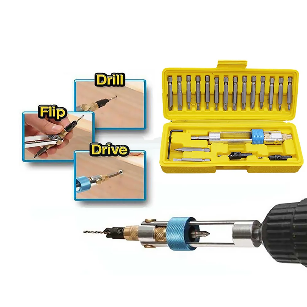 Set di utensili manuali per riparazioni domestiche generali fai-da-te elettriche da 20 pezzi HSS con custodia per utensili per la lavorazione del legno universale