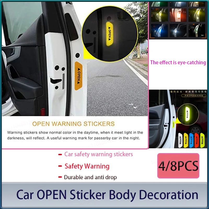 

Car Open Reflective Tape Warning Mark Sticker for Kia Sportage Ceed Sorento Cerato Forte 2018 2019 2020 Stickers for Cars