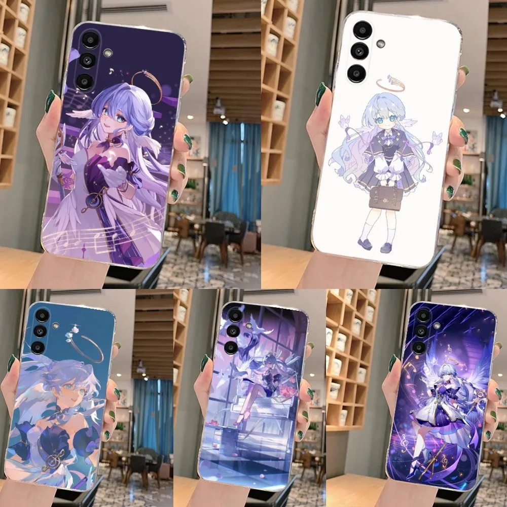 Game H-Honkai Star R-Rail Robin Phone Case For Samsung Galaxy A71,70,52,51,40,31,A50,30S,21S,Note20ultra Transparent Cover