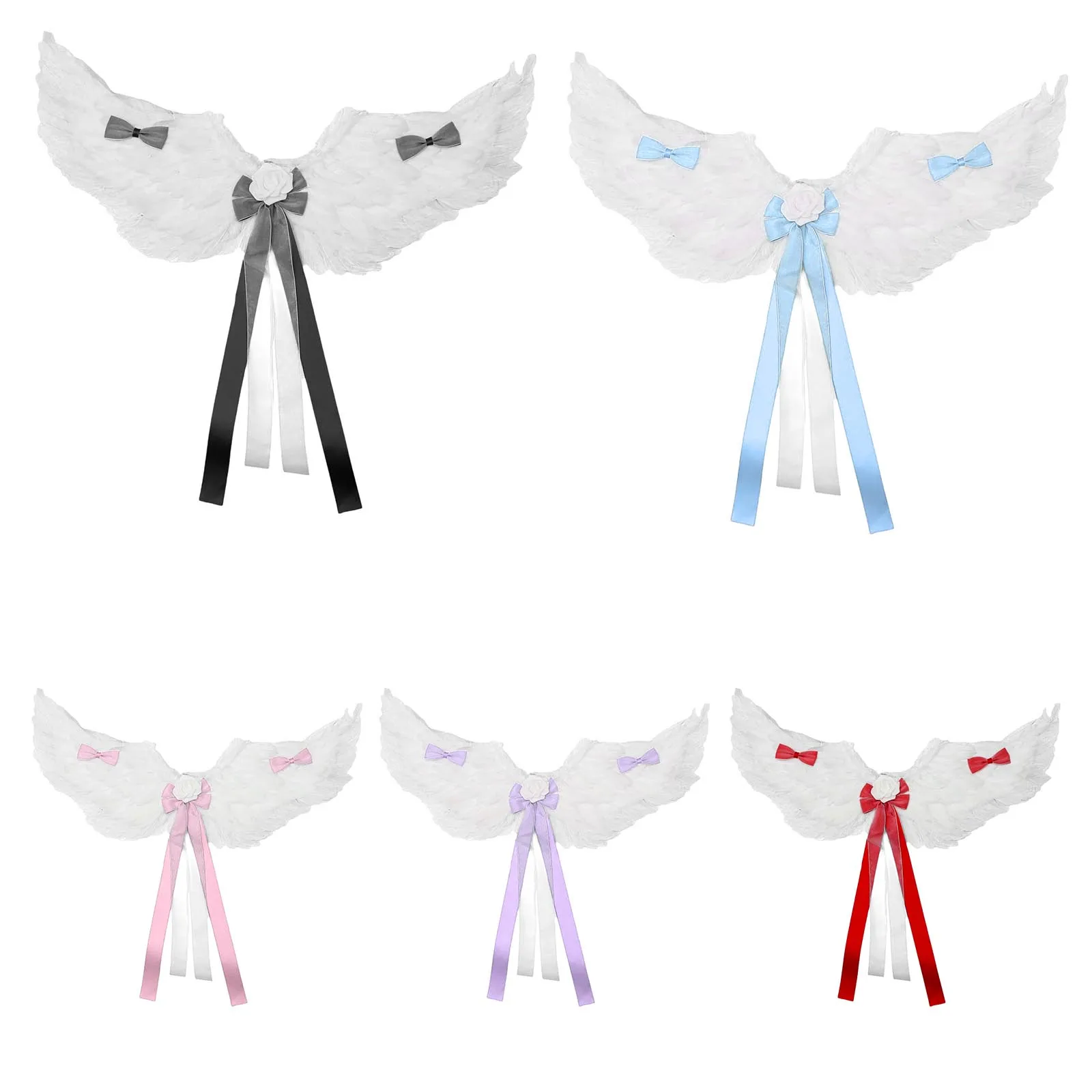 

Luxury Elf Wings Costume Crystal Bowknots Dual Texture Petals Collapsible Frame Ballroom Masquerade Carnival Cosplay Photo Prop