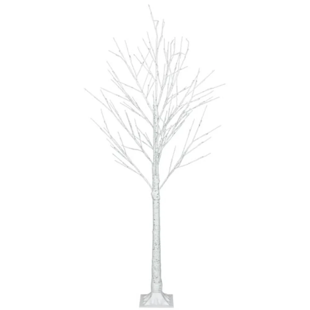 

White 4ft 48 Lights 48 Branches Birch Tree Plastic Material Fine Craftsmanship Christmas Tree This tree is very durable