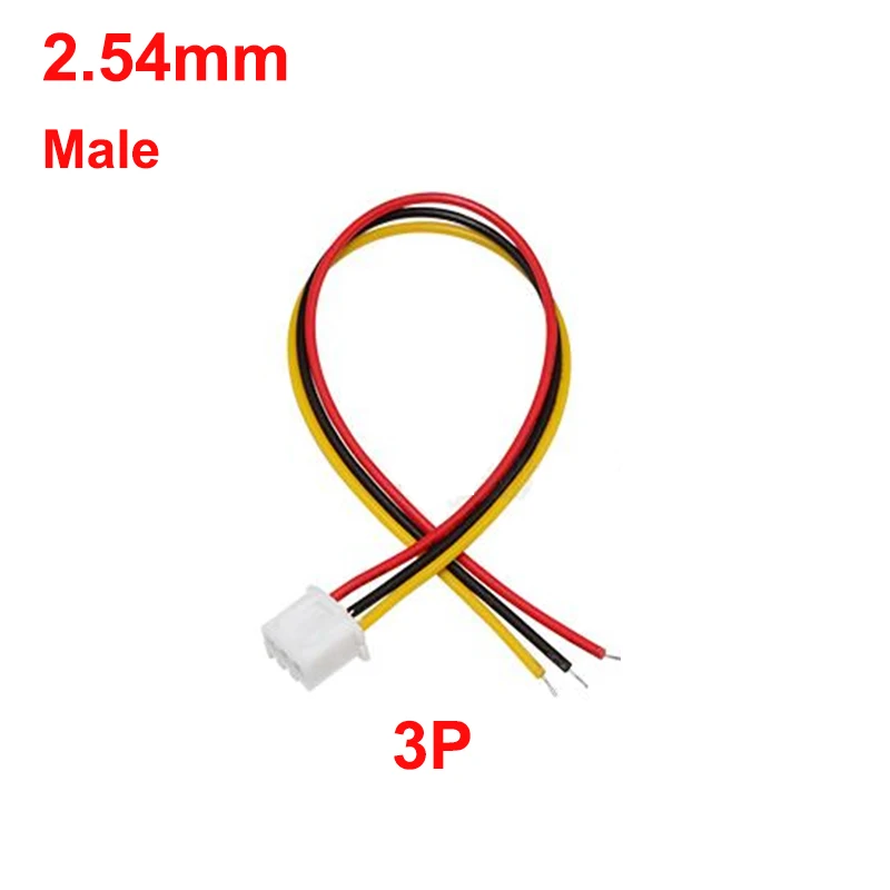 10PCS 3 Pin Pitch  JST Wire Connector 2.54mm Wire Connector XH2.54 26AWG 200MM Length Male Connector Plug Socket Battery Chargin