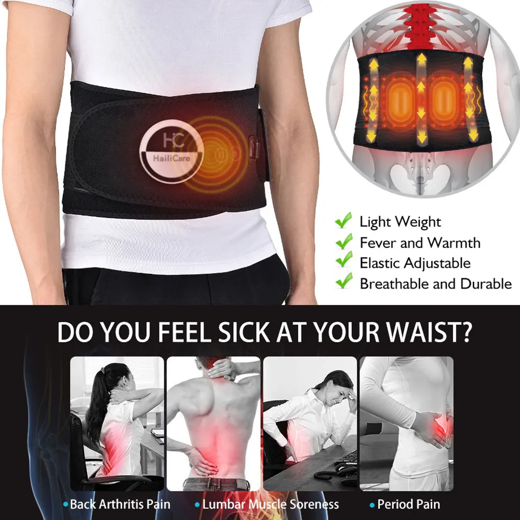 Heating Vibration Belt Portable Infrared Massager Trainer Compress Band