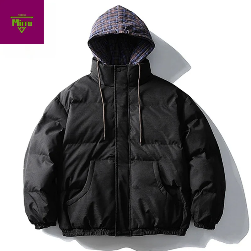 

【Mirrordust】Зимние куртки, утепленные теплые парки, Harajuku, большие пальто с пузырьками, утепленные куртки, повседневные свободные куртки, верхняя одежда для мужчин