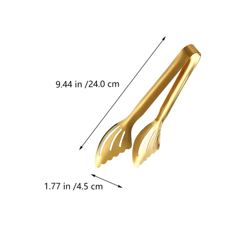 Stainless Steel Food Tongs Kitchen Utensils Buffet Cooking Tool Golden Stable Anti Heat Bread Beef Clip Pastry Clamps