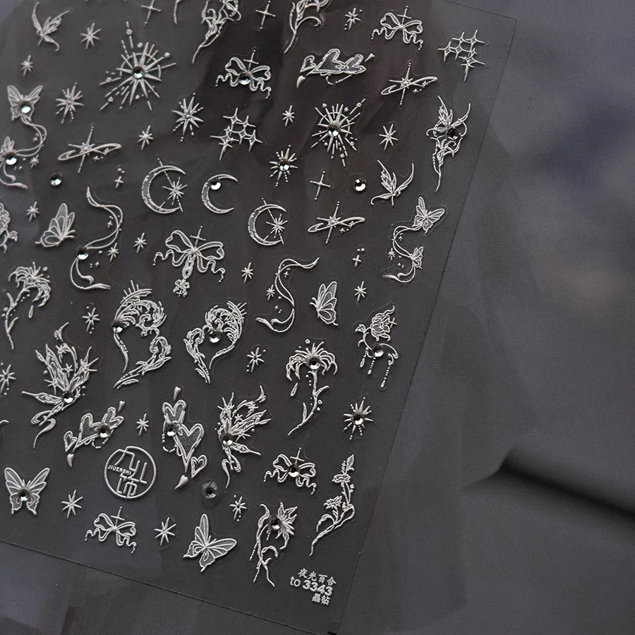 1 قطعة 5D الماس زنبق فراشة مسمار الفن ملصقات المجسم الأبيض فراشة مسمار الشارات DIY بها بنفسك ذاتية اللصق المتزلجون اكسسوارات *