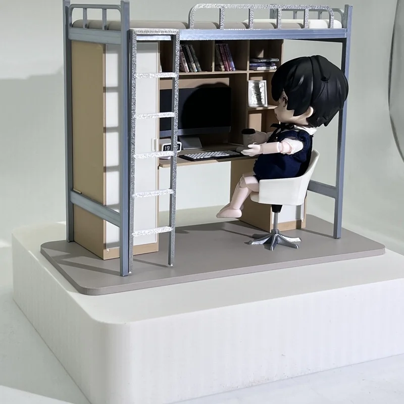 Original [Cama de dormitorio universitario] Adorno modelo en miniatura 12:1