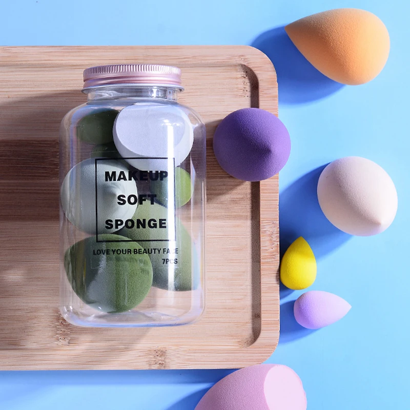 Ensemble d'éponges de maquillage, 7 pièces/ensemble, bouffantes de poudre cosmétique pour fond de teint, crème, correcteur, outils de maquillage