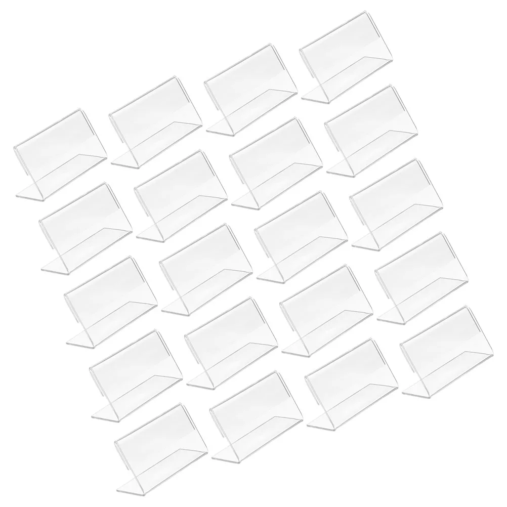 

30pcs L Shaped Acrylic Display Stable Transparent Price Holders Supermarket Supplies Multi Function Sign Displays Store