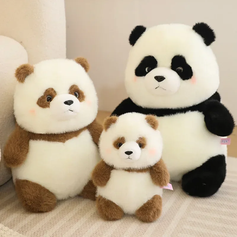 Ou visón burbuja panda de peluche de juguete panda marrón muñeca chengdu panda gigante museo muñeca conmemorativa regalo Navidad juguetes para bebés animal