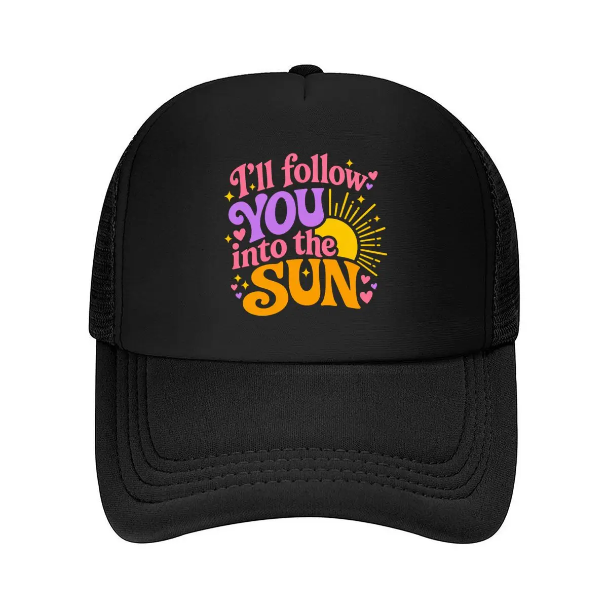 Follow You Into The Sun Hearts Sunshine Mesh Baseball Cap Hip Hop