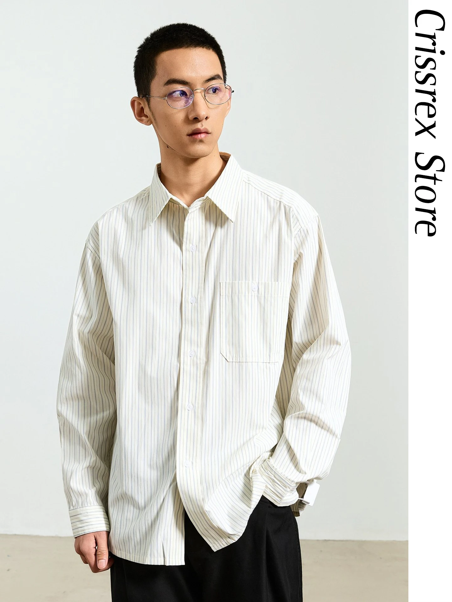 

UTIMUS Striped Long Sve irt Casual Commute Anti-Wrinkle Easy Care Polyester Cotton Blend Office Wear Crissrex Store