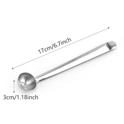 1PC Stainless Steel Olive Spoon With Drain Hole Jam Slotted Spoon Jar Serving Tools