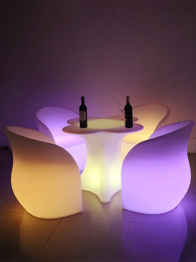 Luminous bar casual table and chair combination clear bar table outdoor activities loose table creative personality plum blossom