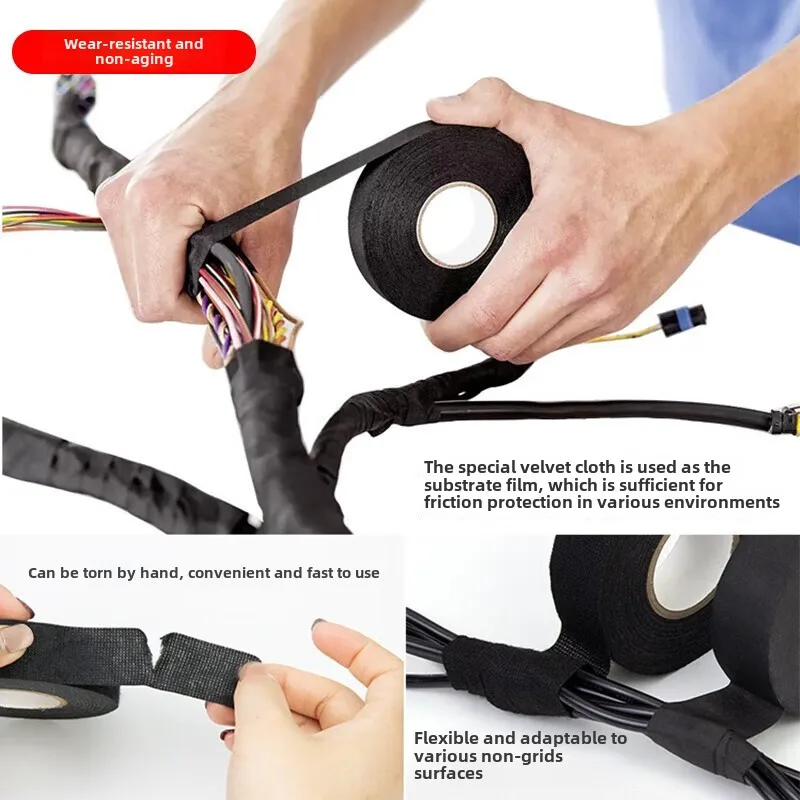 

Electrical Insulating Tape Heat Resistant Harness Tape 9/15/50MM Car Cable Harness Wiring Loom Protection Waterproof Tape