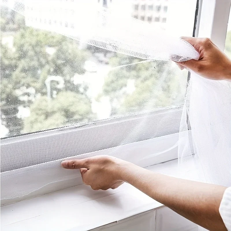 Self-Adhesive Window Screen Netting Mesh DIY Curtain Anti-mosquito Cuttable Window Screen Hook Sticky Tape Home Improvement