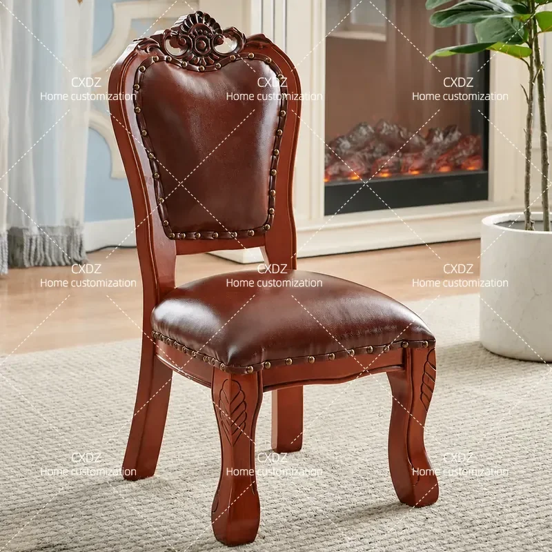 European Solid Wood Small Stool Low Sofa Footrest Coffee Table Side Table Shoe Changing Bench American Vintage Style Study