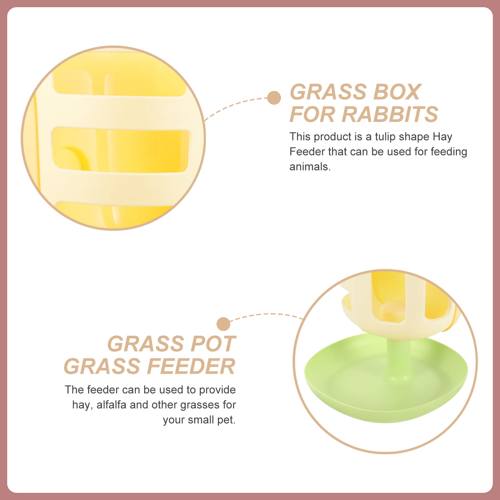 

Tulip Shape Hay Rack for Rabbits Cage Dispenser Yellow Travel Bunny Container Pet Supplies Feeder Grass St Small Animals Food
