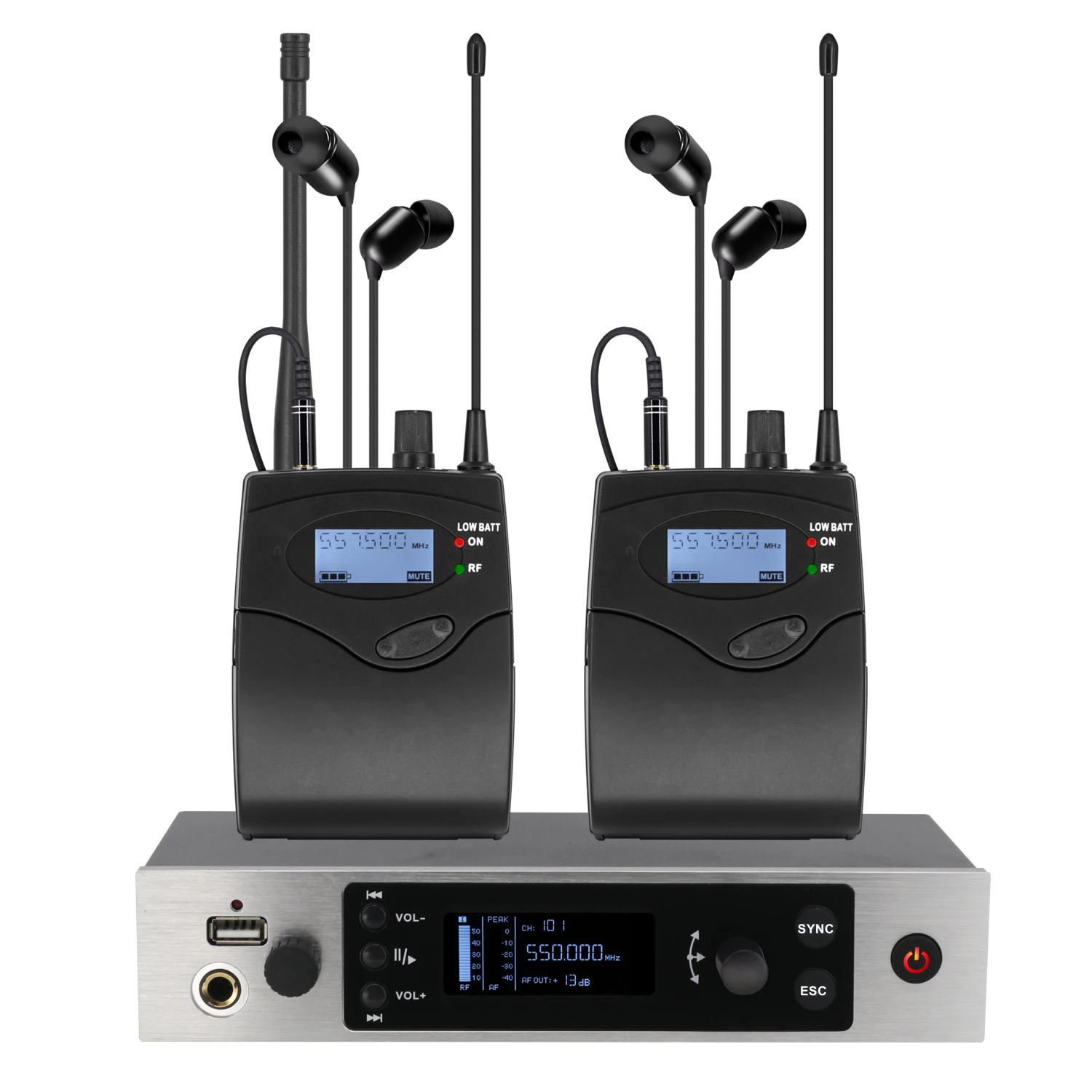 IEMg5 professional stage monitoring system, USB, in ear audio monitoring, headphone monitoring, mono, suitable for DJ stage