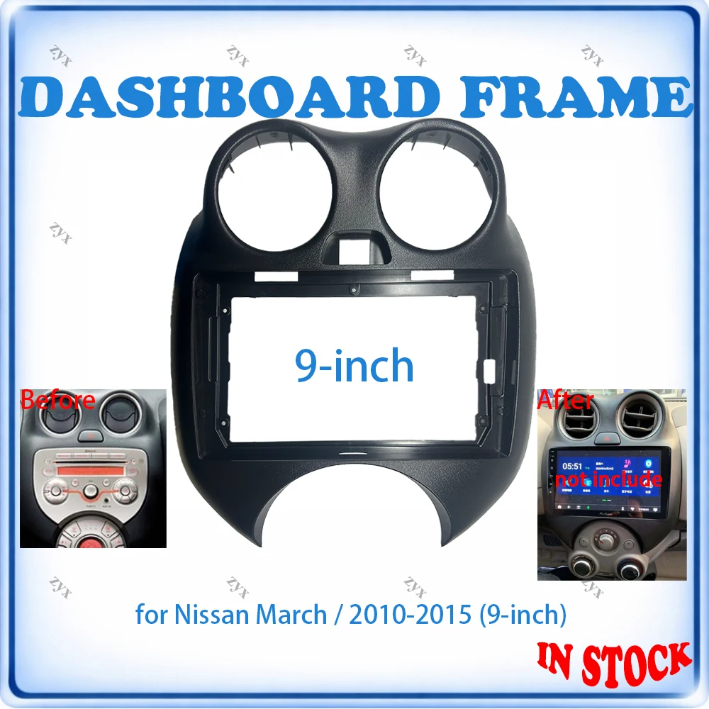 

Car Radio Fascia Frame For Nissan March Micra 2010-2015 9 inch Wiring Harness Power Cable Car Accessories Plug & Play