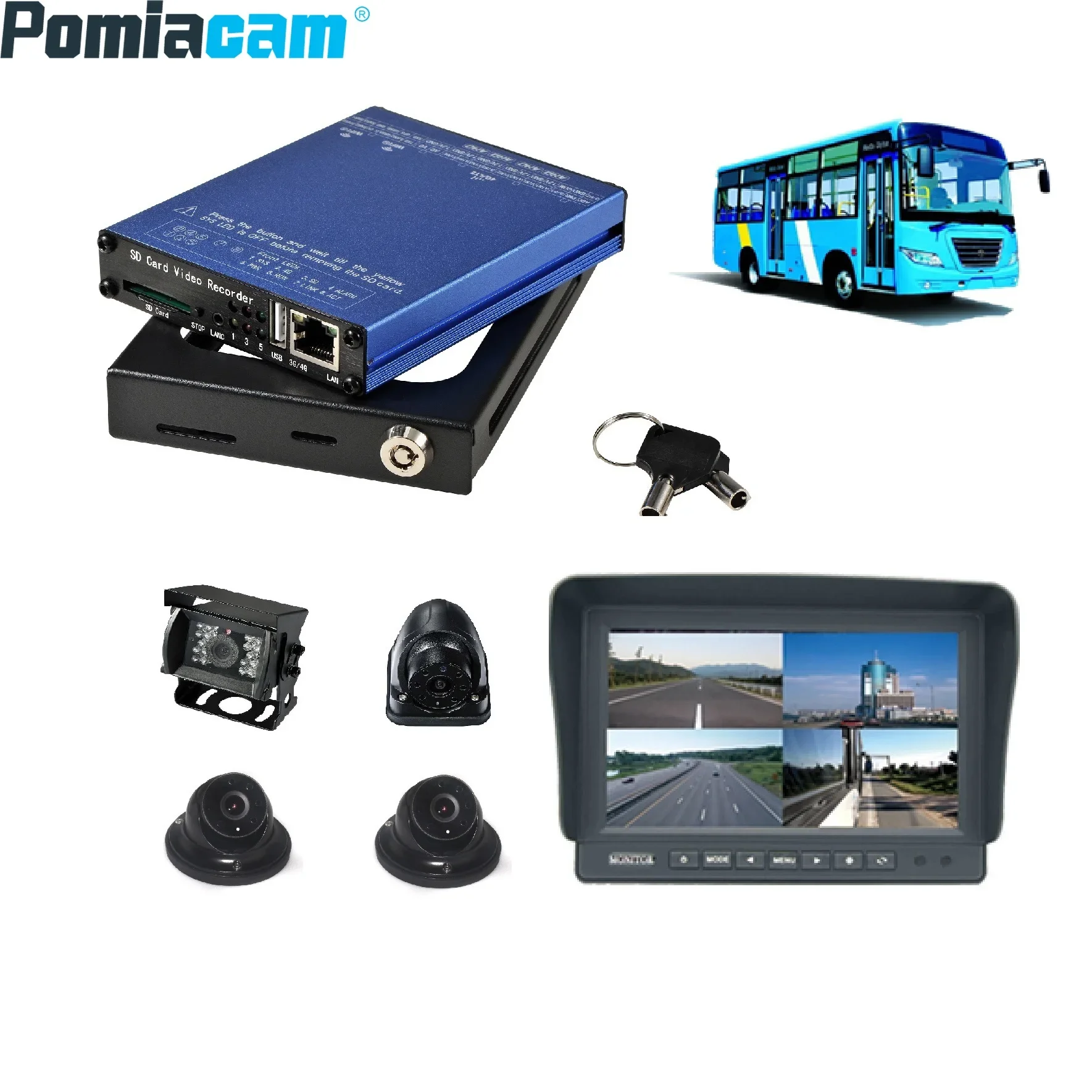 Compact 4 Channel 1080P Mobile AHD DVR with SD Card Storage GPS Tracking WiFi and Tamper Proof Design