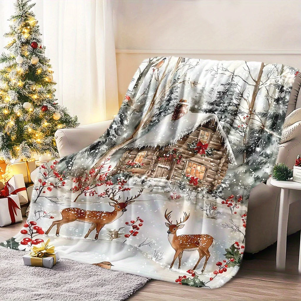 1 buah Selimut Natal Motif Rus - Home Xmas Decor Ideas ulasan dan harga