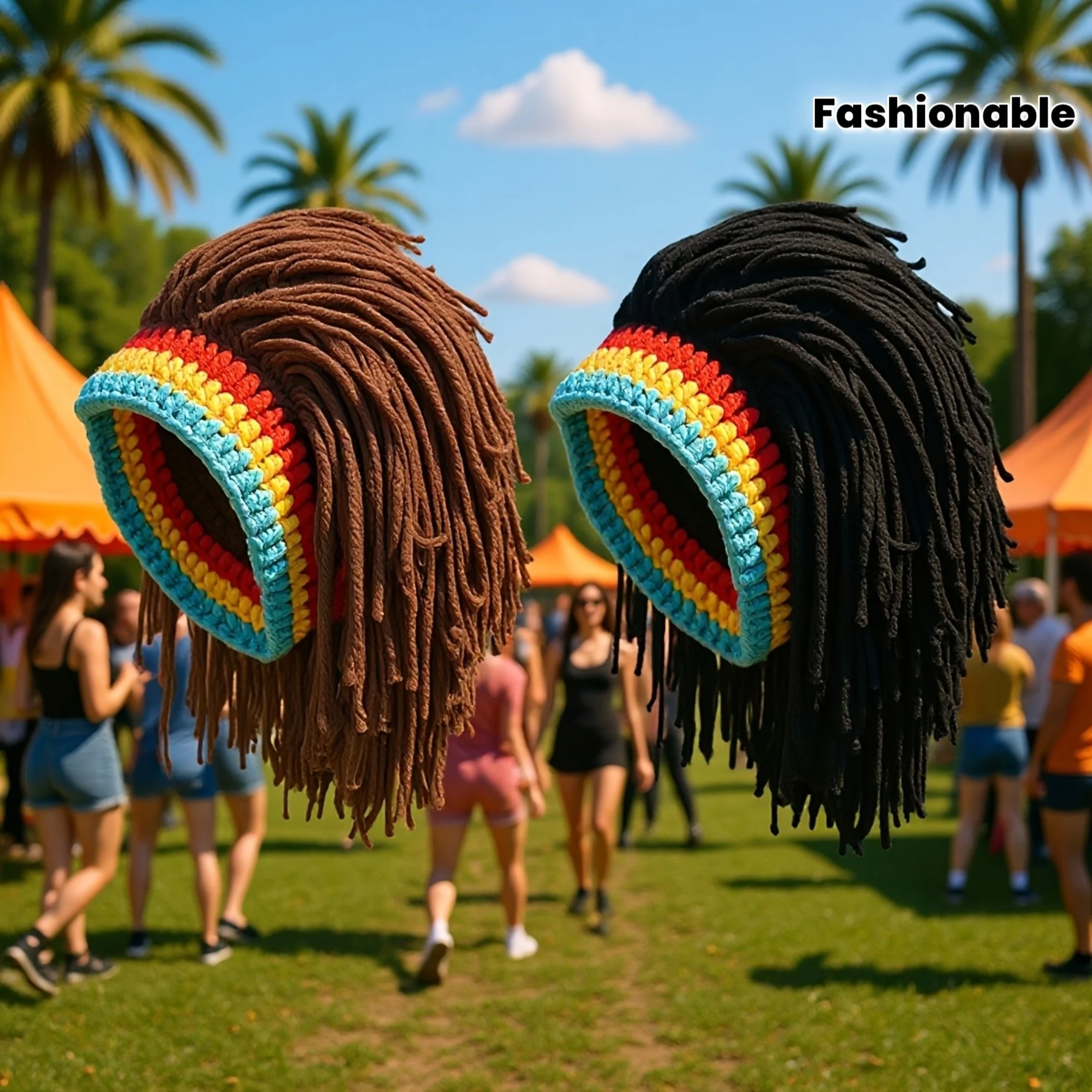 Weird Headgear, Dreadlocks Woolen Cap, Hip-hop Party Hat, Personalized European/American Warm Knitted Wig Hat