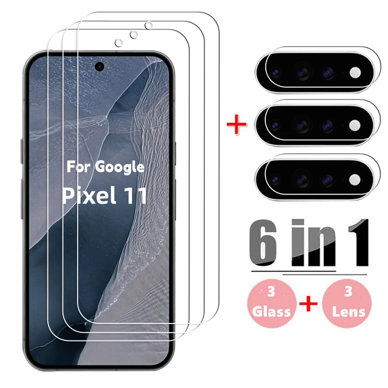 6in1 Vollglas für Google Pixel 11, gehärtetes Glas, Pixel 11 Pro XL Displayschutzfolie, HD-Schutzfolie für Handykameras, Pixel 11