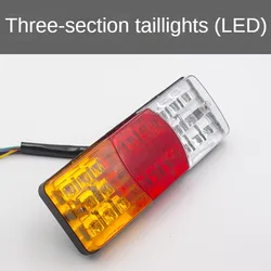 2PCS Waterproof LED Rear Tail Light for Electric Trike 12V/48V/60V Turn Signal Brake Reverse Driving Lamp Universal