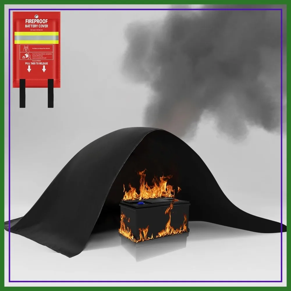 Fireproof Blanket for Lipo Battery, EV & Ebike Safe Storage, 79x118 inch