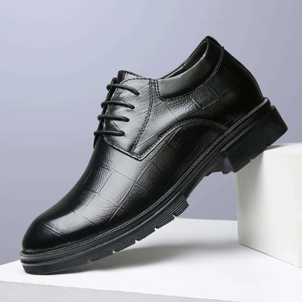 

Men's Lace-Up Casual Oxford Shoes, Leather Look Comfortable Dress Shoes