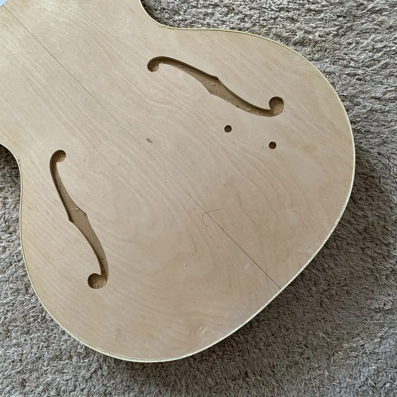 Double F holes Jazz Guitar Body Unfinished Hollow Body Right Hand Maple Wood for DIY &Guitar Replacement  AB248