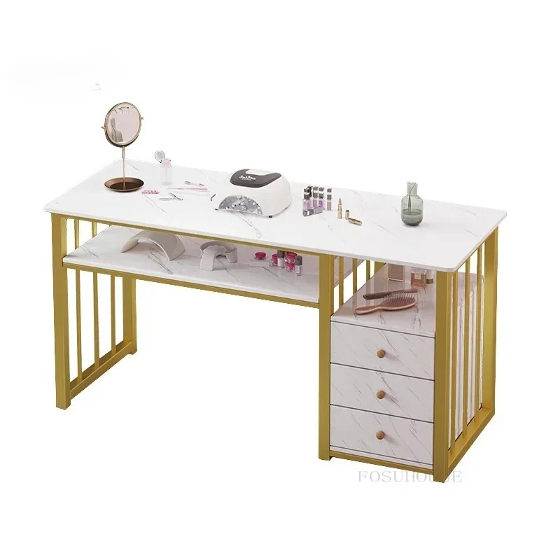 

Light Luxury Nail Desk Nail Tables Modern Nail Shop Table Chair Set Single Professional Manicure Mesa Manicura Salon Furniture