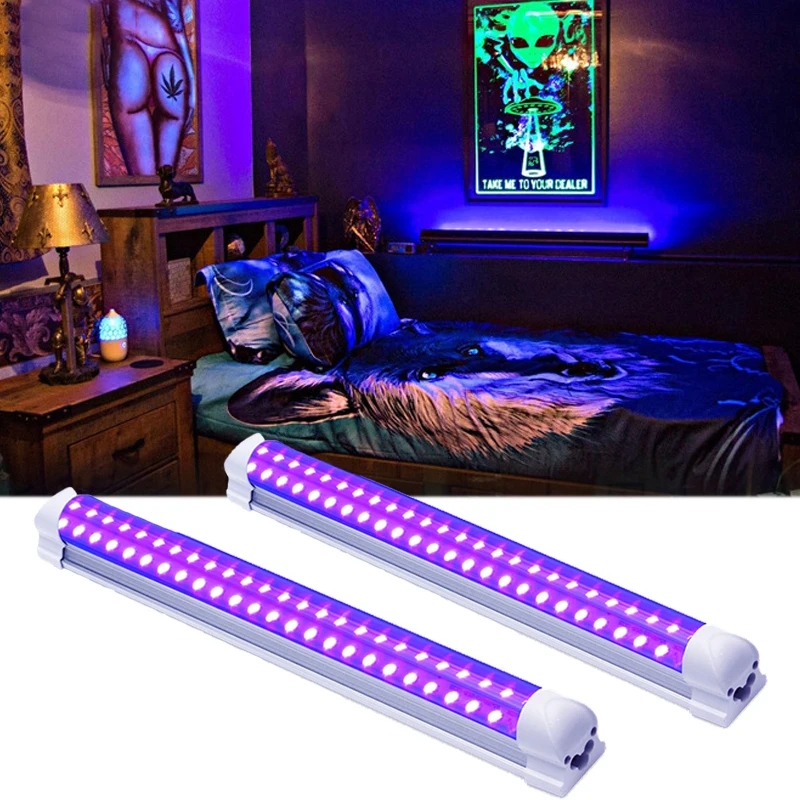 

10W 40 LED UV Purple Light Black Tube Wall Washer Light Wide Pressure KTV Bar Curing Light Led Tube UV Lights 365 395 US EU Plug