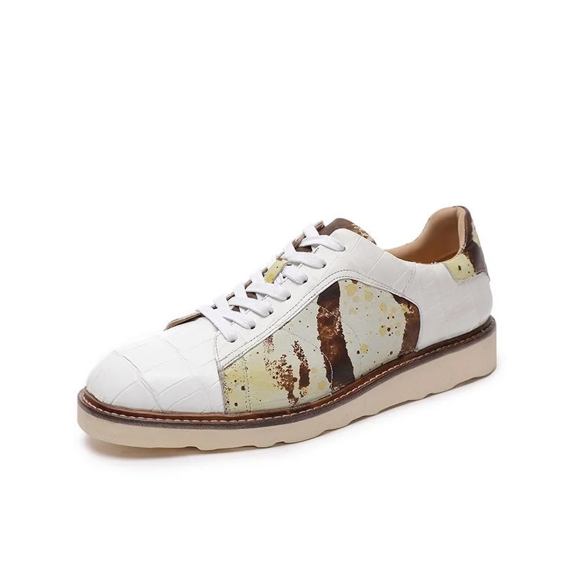 

2023 new arrival Fashion Crocodile skin causal shoes men,male Genuine leather Sneaker PDD58