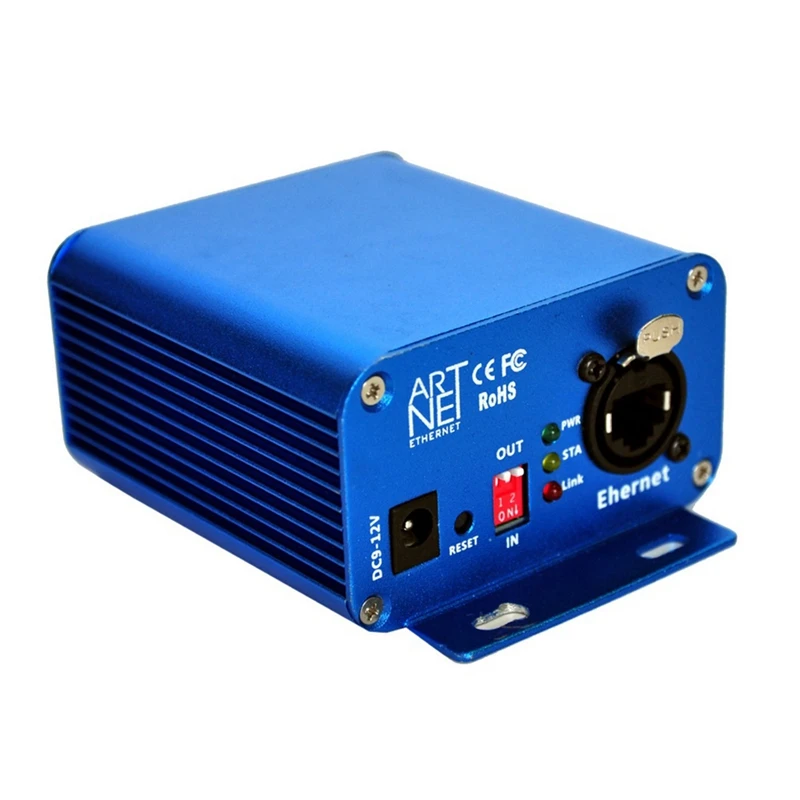 Bi-Directional Ethernet DMX Converter Artnet 1024 Controller 3Pin Socket Output Lan Earthnet/DMX Artnet Console EU Plug