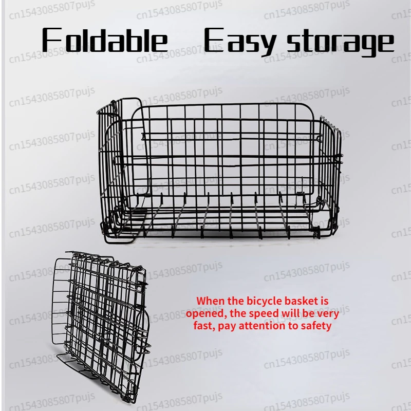 Foldable Bicycle Rear Basket Mountain Bike Student Rear Shelf Basket Bicycle Storage Basket with Cover Bicycle Accessories