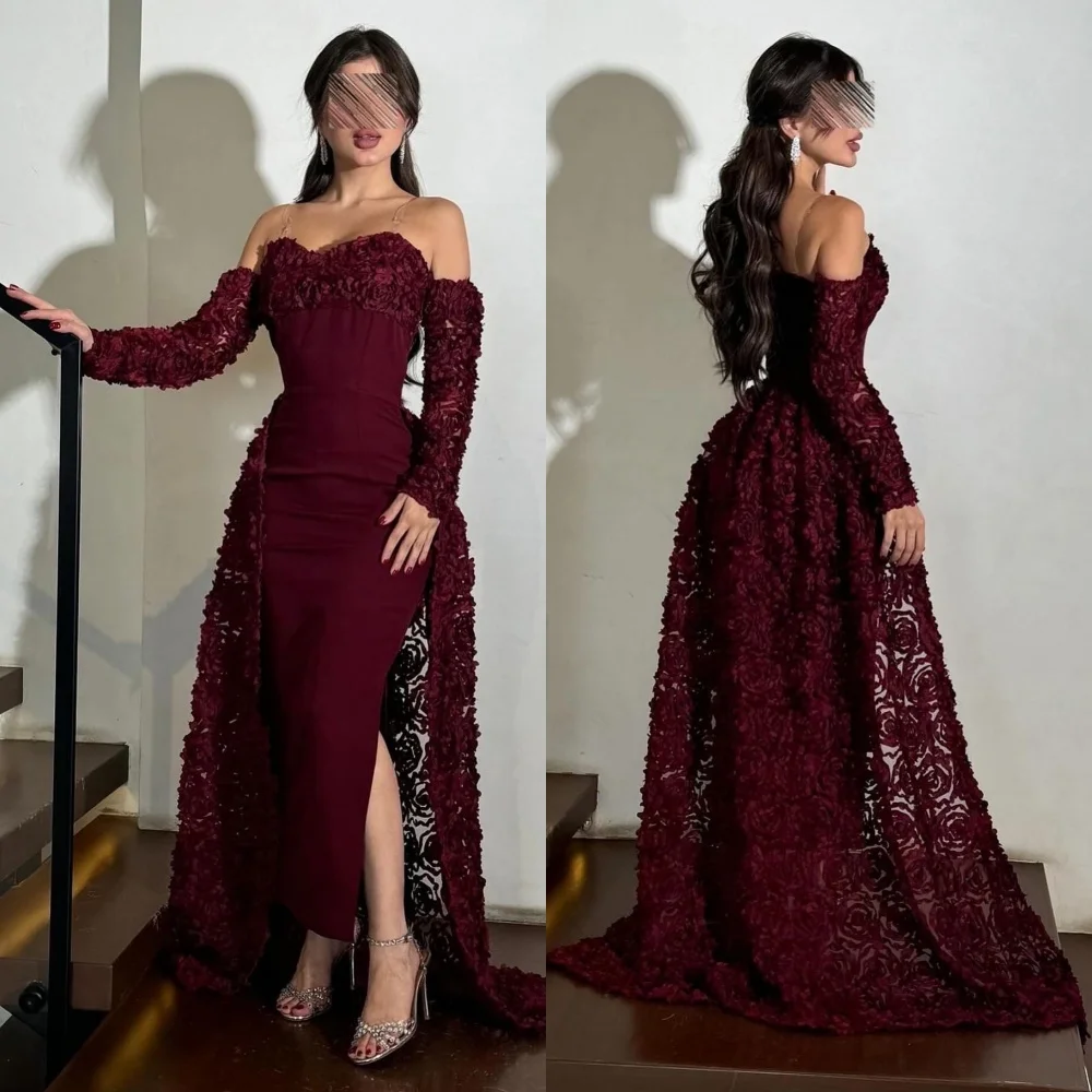 

Customized High Quality Evening Dresses Elegant Party Jersey Temperament Off-the-shoulder Bespoke Occasion Charming Midi Dress