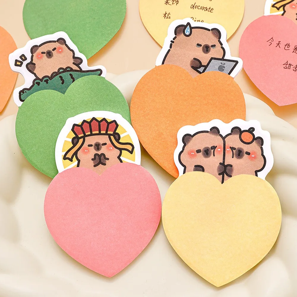 24 Pcs N Times Escrita Blocos de Memo Bonito Capivara Notas Conta de Mão de Estudante Pegajoso