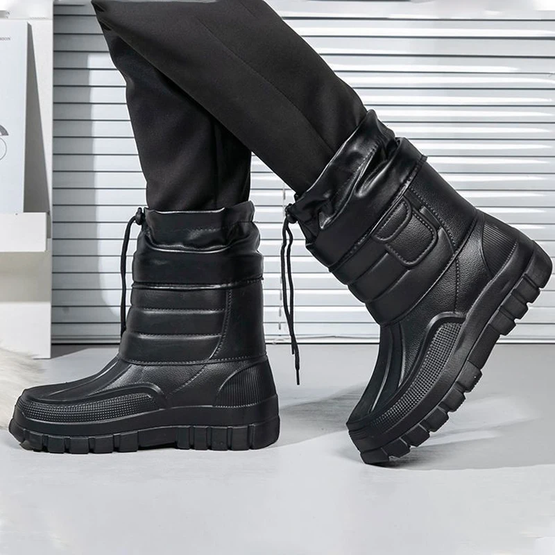 

Зимние ботинки Thiened Fce на подкладке, мужские уличные водонепроницаемые зимние ботинки Fiing oes, большие размеры, Sea Fiing oes