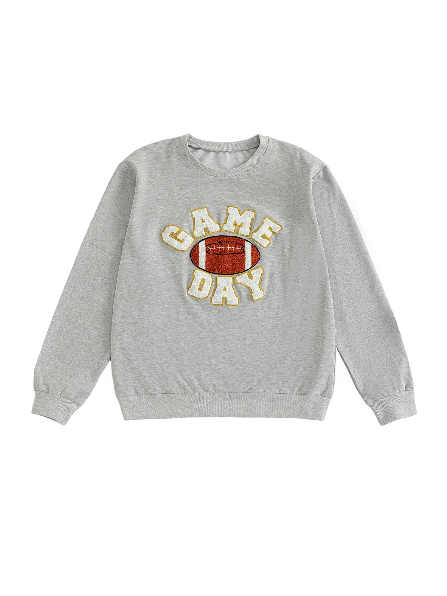 

Одинаковые комплекты «Мама и я» Осенние свитера с длинными рукавами и круглым вырезом с футбольной вышивкой букв и уютный стиль толстовки