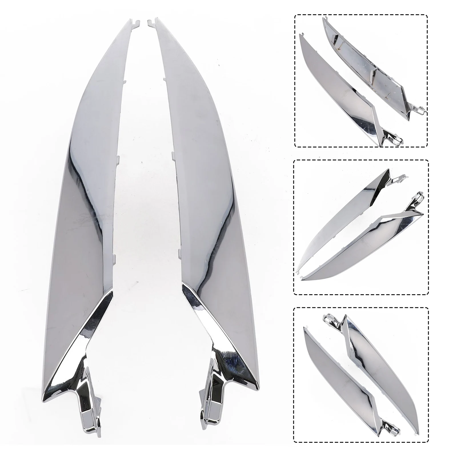 Front Hood Chrome Grille and Headlight Trim for HRV 2019 2021 Models OEM Fit ABS Material Replacement Set of Two Pieces