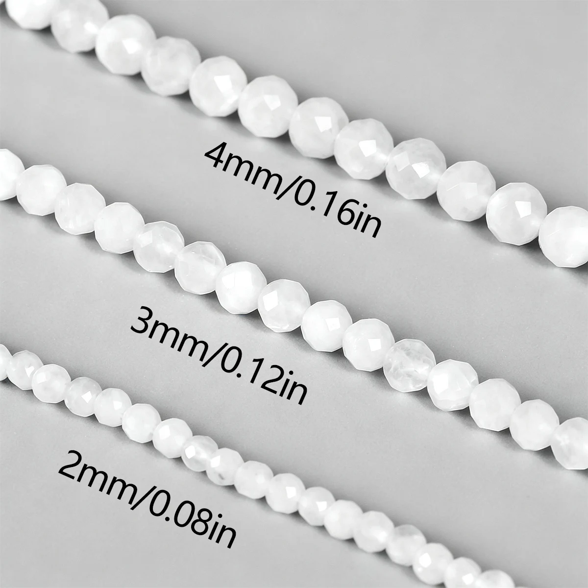 2/3/4mm Half Strand Natural Stone Round Faceted Opalite Beads Spacer Beads for Jewelry Making DIY Bracelet Necklace Earring