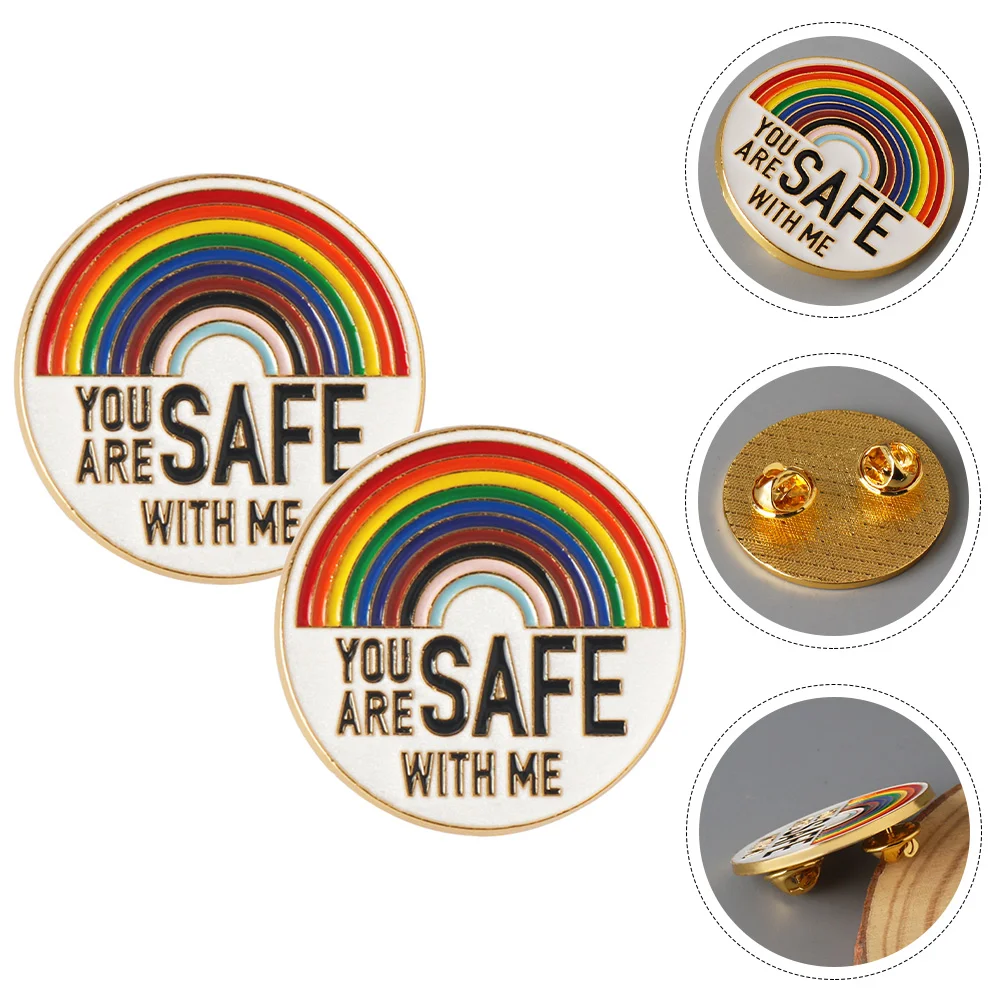 2 Pcs Fallout Pride Month Badge Boutonniere Pins You Are Safe with Me Coat Nurse